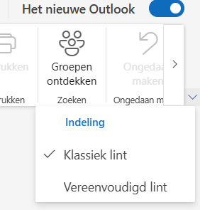 nieuwe versie van Outlook