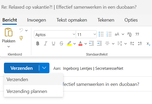 nieuwe versie van Outlook