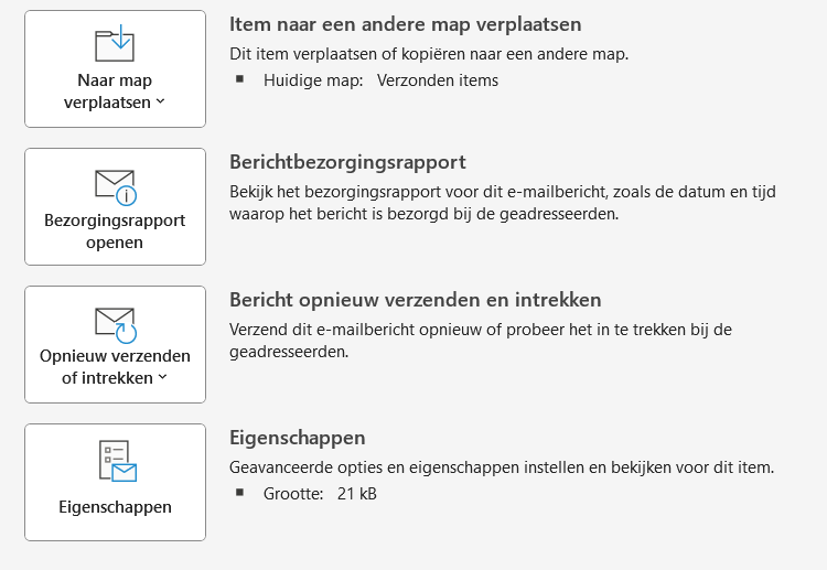 Mail terughalen in Outlook