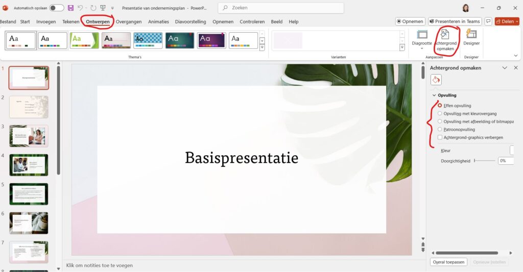 achtergrond in PowerPoint